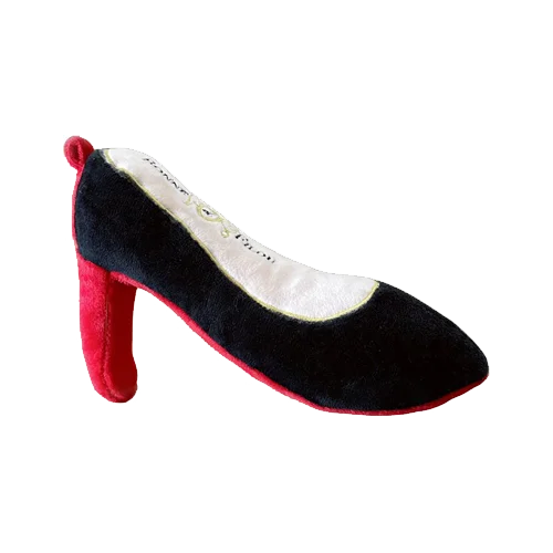 Shoe-shaped stuffed squeaky toy